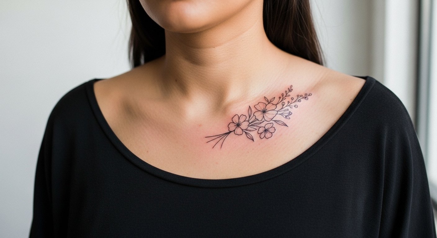 17 Sketch Style Flower Bouquet Tattoo Ideas
