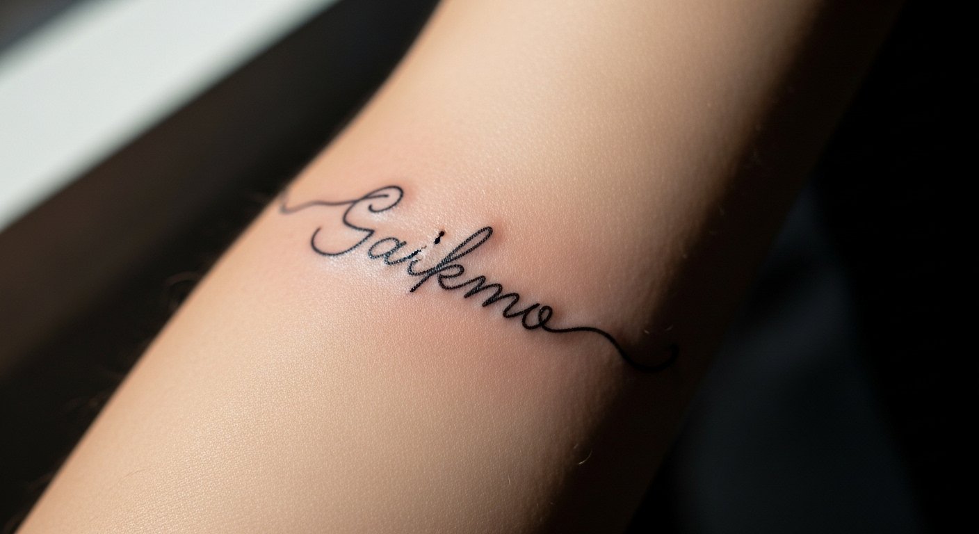 27 Tiny Name Tattoo Designs Behind Ear