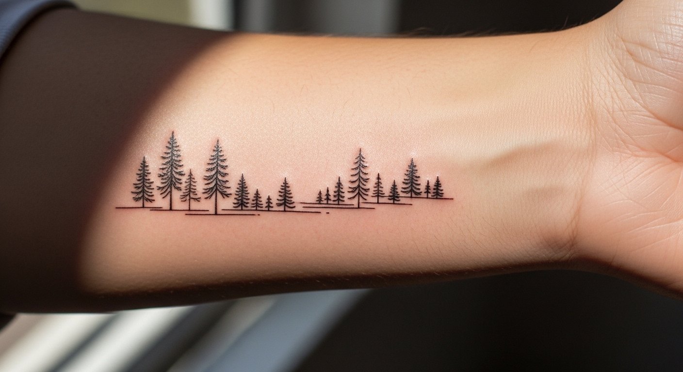 27 Minimalist Pine Tree Tattoo Drawings